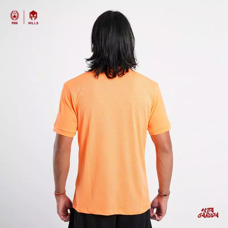 JERSEY TIMNAS GARUDA INDONESIA 2020 MILLS 1013GR BAJU LATIHAN TIMNAS TRAINING JERSEY TIMNAS ORANGE