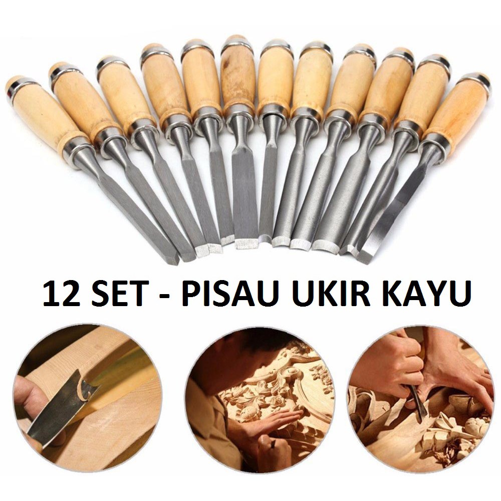 12 SET PISAU UKIR KAYU / 12 in 1 Wood Carving / PISAU UKIR / CHISEL / ALAT UKIR