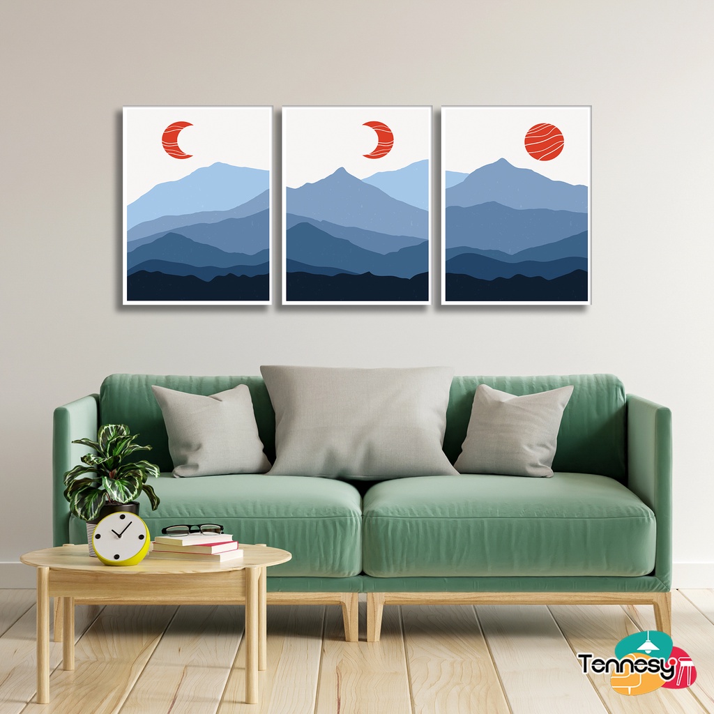 TENNESY HIASAN DINDING FULL SET PEMANDANGAN GUNUNG MOUNTAIN 15x20CM 3 PANEL WALL DECOR PAJANGAN KAYU DEKORASI DINDING KAMAR TIDUR RUMAH