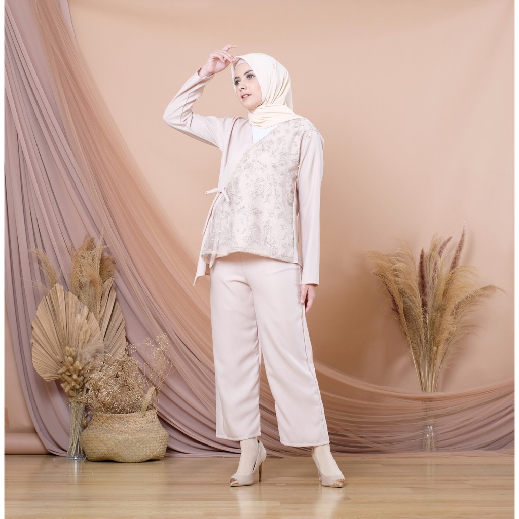 Setelan Baju Dan Celana Khayra Brukat / Setelan Baju Celana / Kemeja Brukat