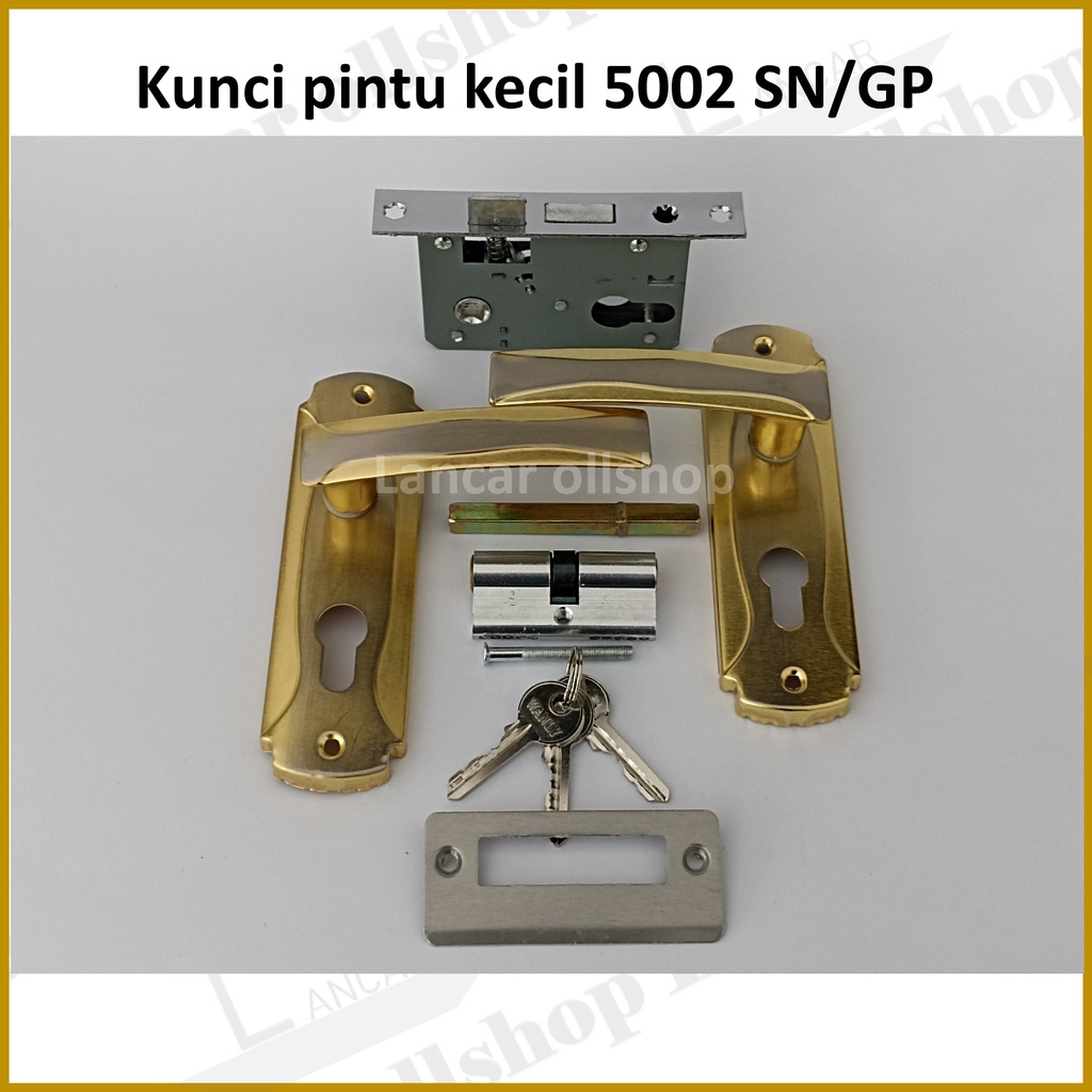 Handel Pintu Rumah / Kunci Pintu Rumah Kecil 5002 Putih dan Kuning