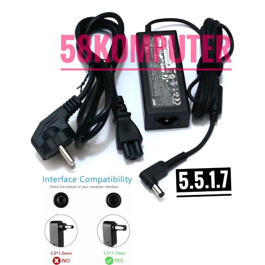 Adapter Charger Laptop Acer Aspire E5-553 E5-553G E5-573 E5-574 E5-575 E5-575T E5-575TG E5-711 E5-721 19V 2.37A 45W