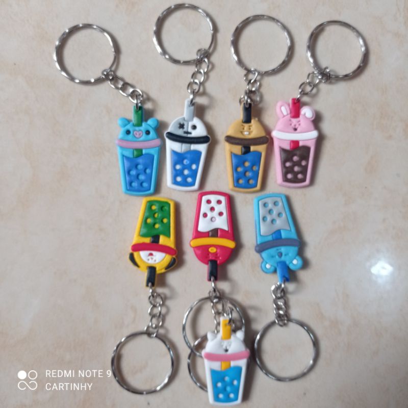 gantungan kunci keychain bts bt21 boba#cartinhy