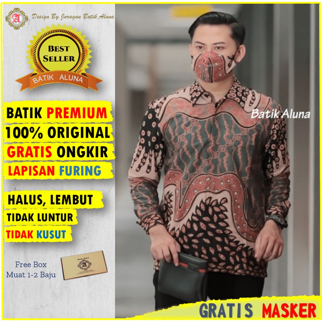 Atasan Batik Pria Lengan Panjang Premium Modern/Batik Prabuseno Pria Original Kemeja Batik Pria Leng
