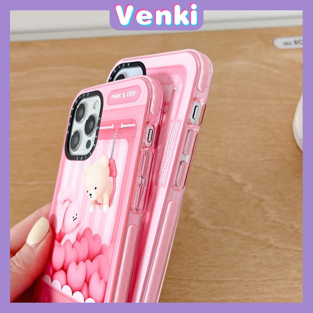 iPhone Case Thick Silicone Soft Case Clear Case Shockproof Camera Protection Pink Bear Cartoon Cute Compatible For iPhone 11 iPhone 13 Pro Max iPhone 12 Pro Max iPhone 7 Plus xr