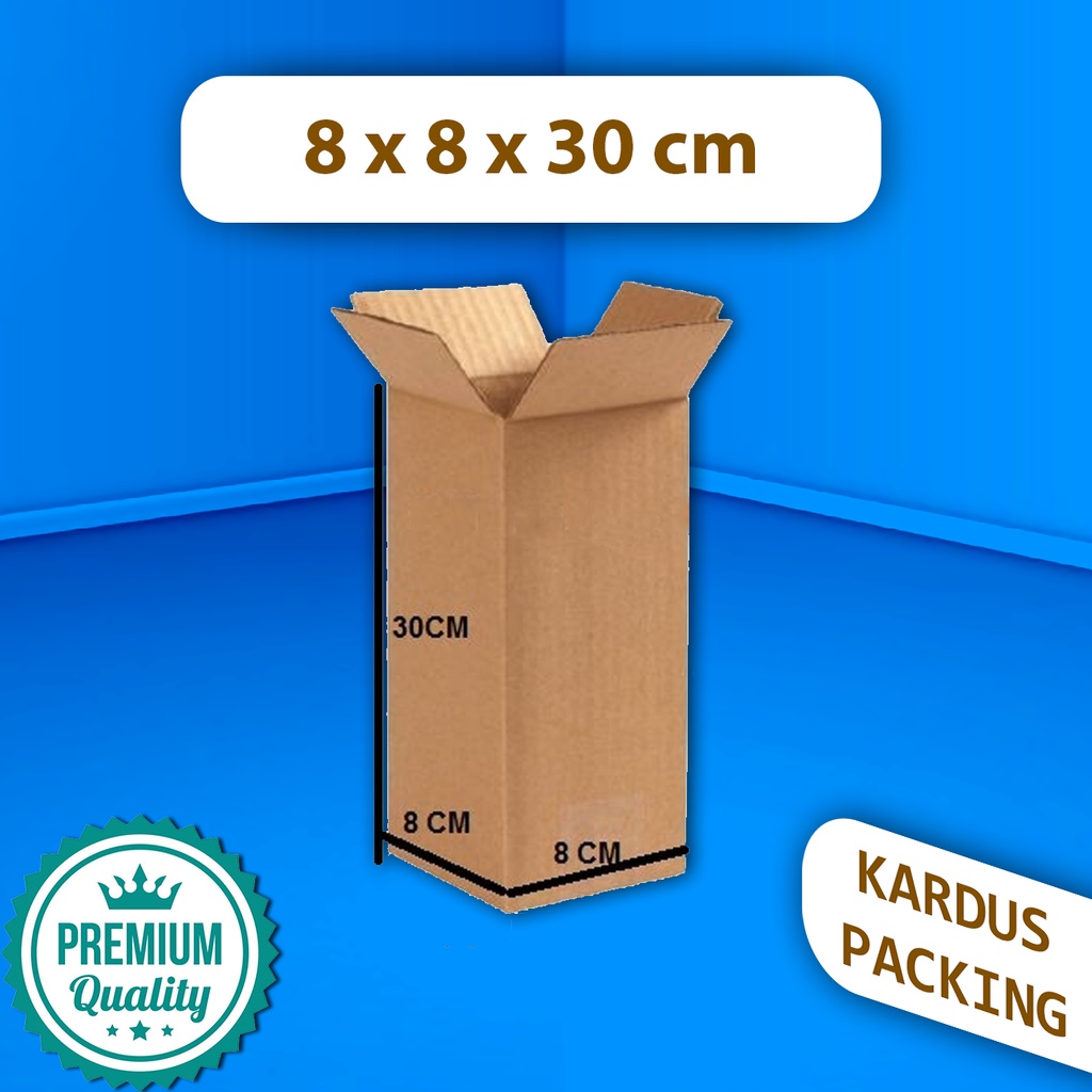

{ISI 5 pcs} KOTAK KARDUS DUS BOX KEMASAN PACKAGING BOTOL AIR 8X8X30 CM BARU POLOS