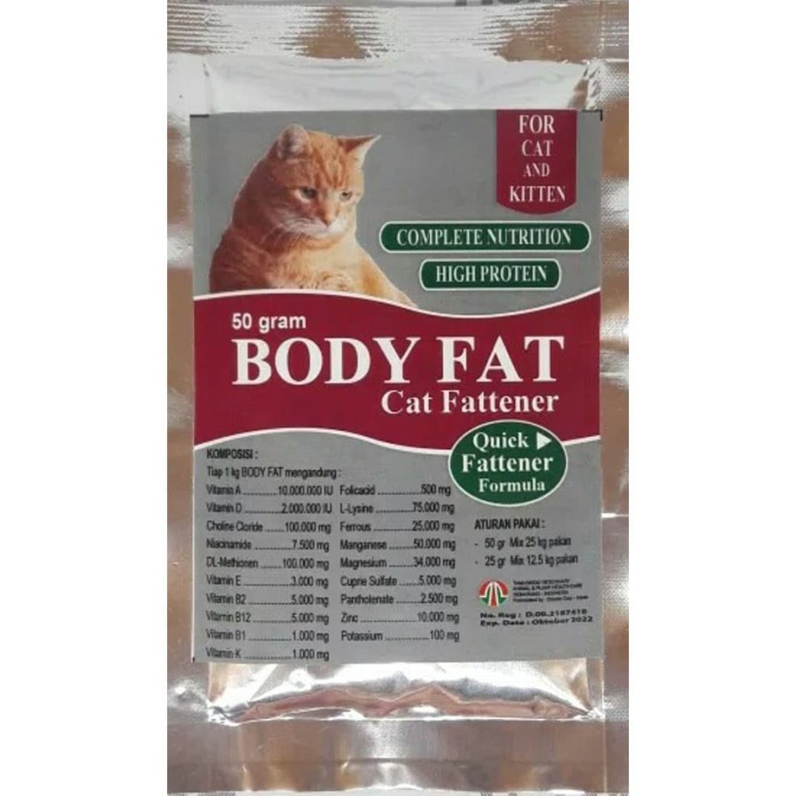 BODY FAT Cat 50gr Penambah Berat Badan Kucing Penggemuk