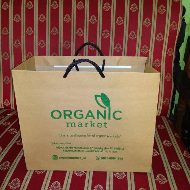 

Paperbag CUSTOM SIZE kraft coklat 150gr size P30 x L14 x T25 free desain