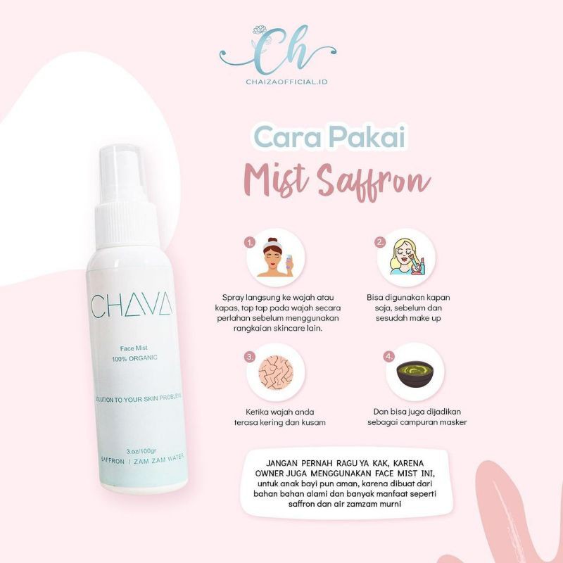 [ READY STOCK ] CHAIZA SAFFRON MIST &amp; CHAVA SAFFRON FACEMIST BY CHAIZA OFFICIAL