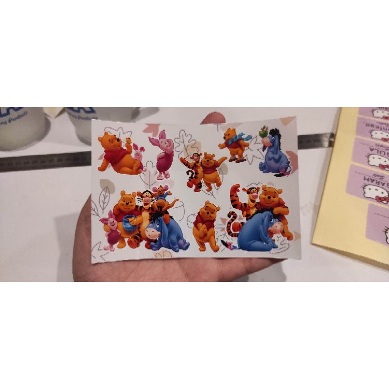 Set Stiker A6 winnie Cute Pasti Suka Cutting Sticker tinggal kelupas Bisa untuk dekorasi Scrapbook 6 piece sticker/SET