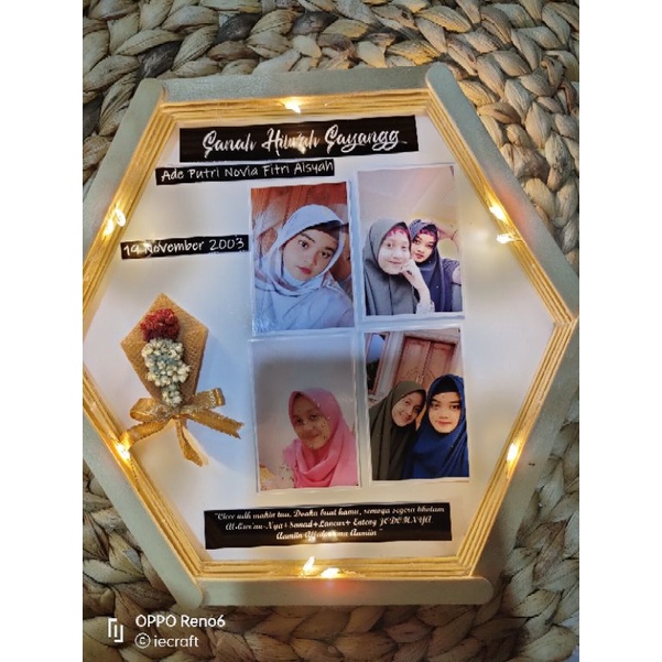 1 HARI JADI Hexa Frame Termurah Kado Ultah Kado Ulang Tahun Kado Pernikahan Kado Wisuda Kado Tunangan Kado Anniversary Kado unik Polaroid Frame