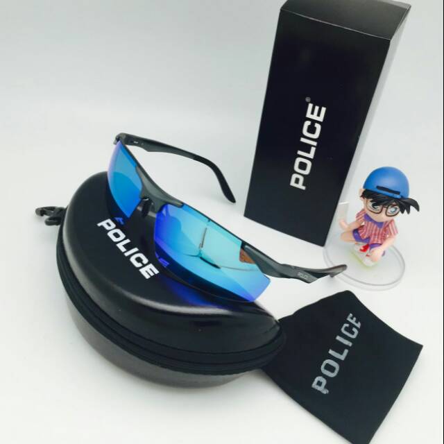 Kaca Mata Sport Pria POLICE Kaca Mika Polized Full Set