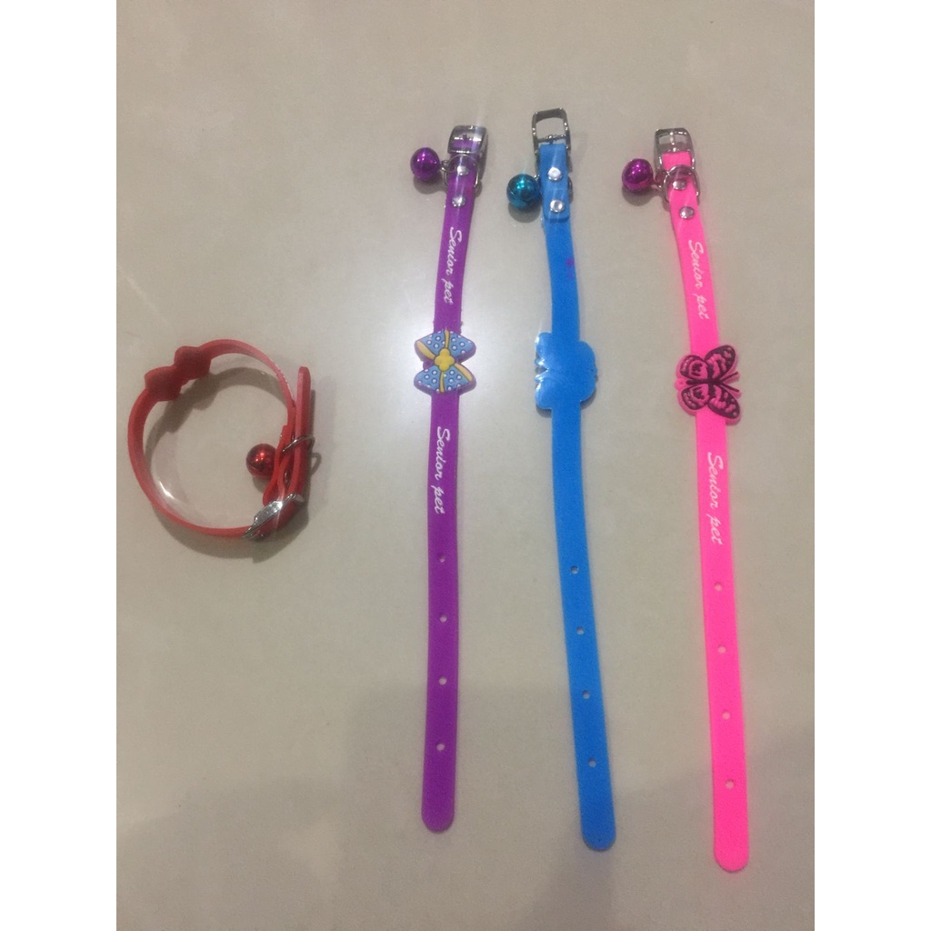 CA2062 Tali Leher n Kerincingan Kalung Bahan Karet kucing anjing 29cm