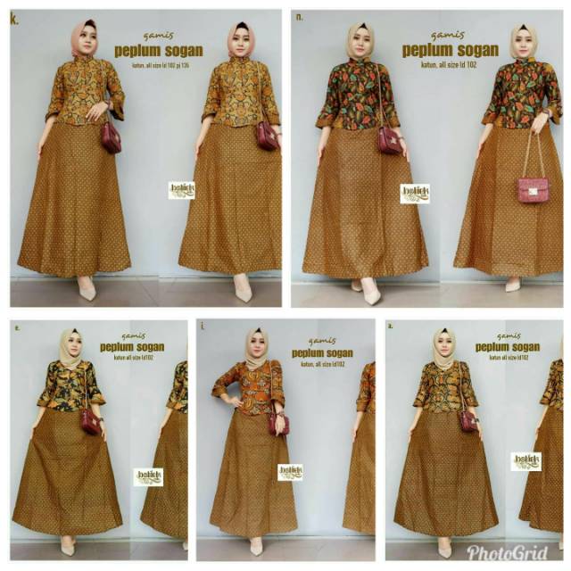 Terbaru gamis peplum batik asli bagus model terkece SCDD