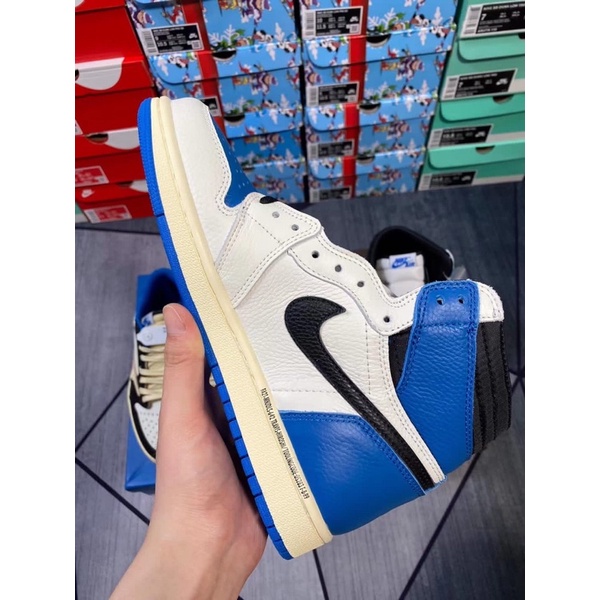 AIR JORDAN 1 HIGH X TRAVIS SCOOT X FRAGMENT MILLITARY BLUE