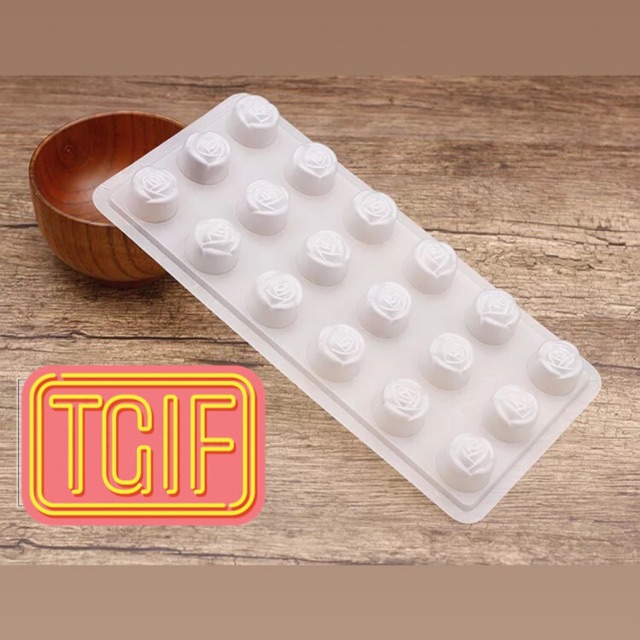 Cetakan Kue Agar Mawar Sedang Kecil Plastik