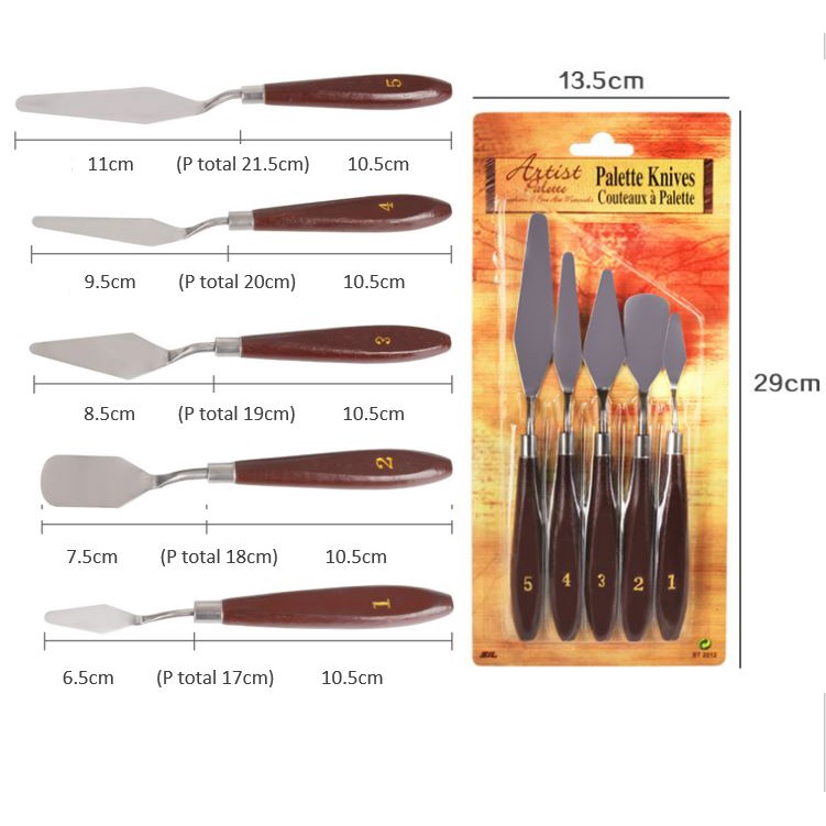 Bayluna - Set Pisau Palet Palette Knives untuk Dekorasi Kue, Cat, Sculpturing, Painting, Cake Modelling, Pallete Knife Set