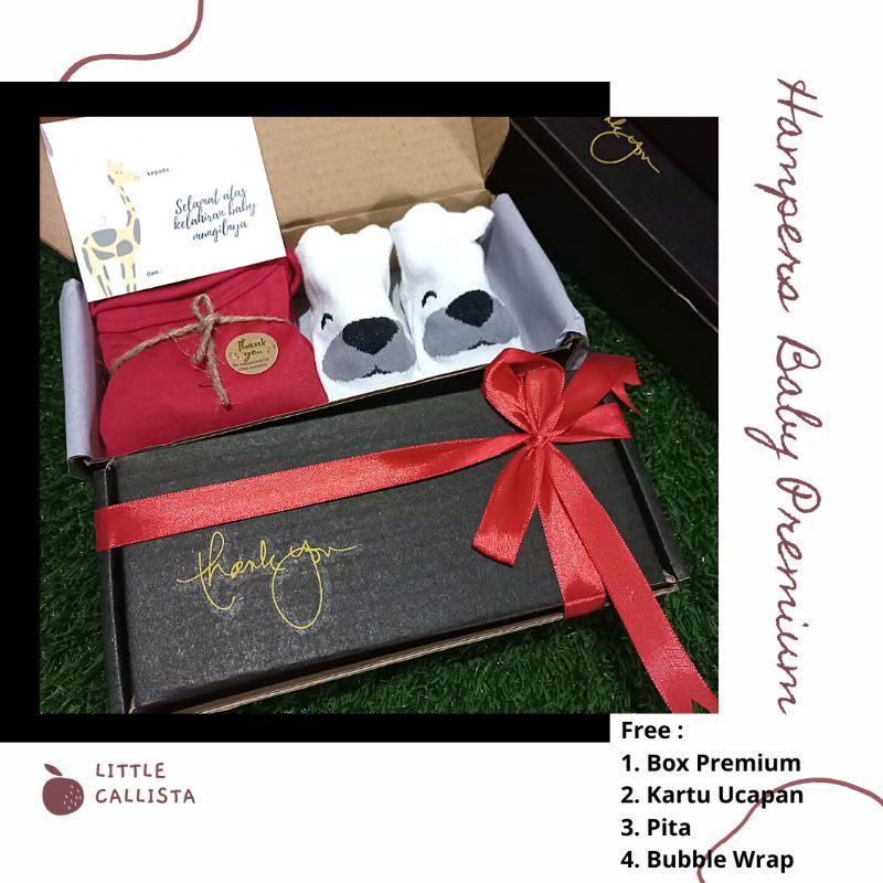Hampers Baby Hadiah Kado Lahiran Bayi Baby Gift Set Bayi Perempuan Laki Laki-SET KK MERAH