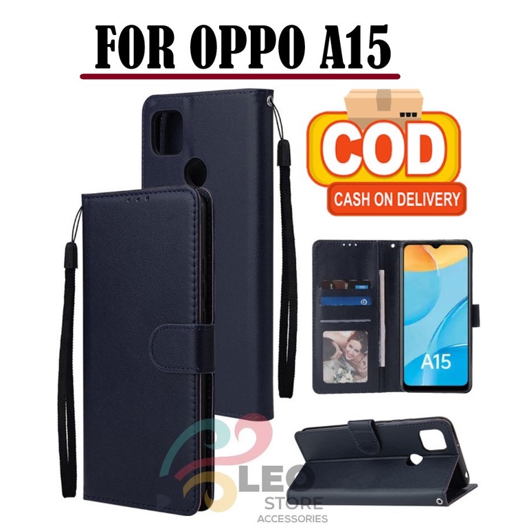 DOMPET HP UNTUK OPPO A15 (2020) NEW LEATHER FLIP CASE OPPO A15 (2020) NEW