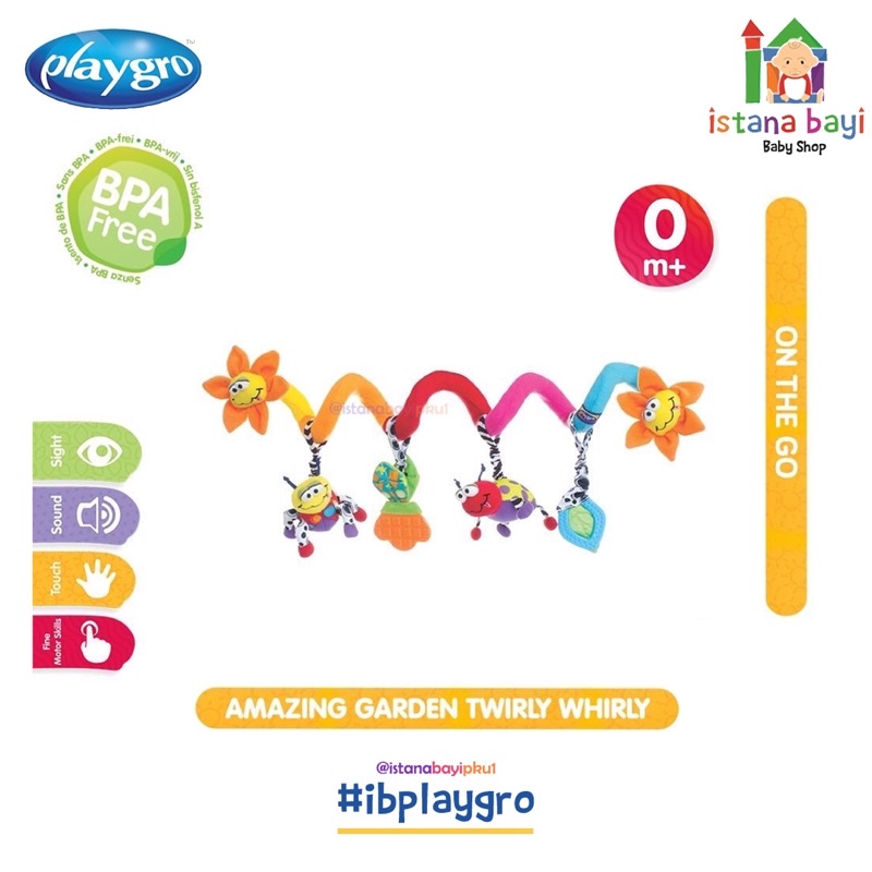 Playgro Baby Amazing Garden Twirly Whirly - Mainan Gantung Stroller Anak