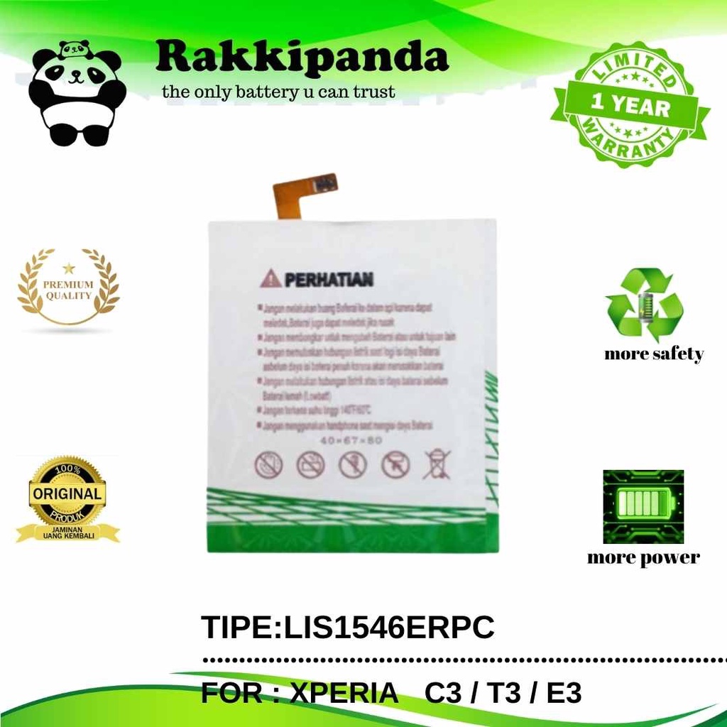 (R/K)- RakkiPanda - LIS1546ERPC Sony Xperia C3 / Xperia T3 Batre Batrai Baterai