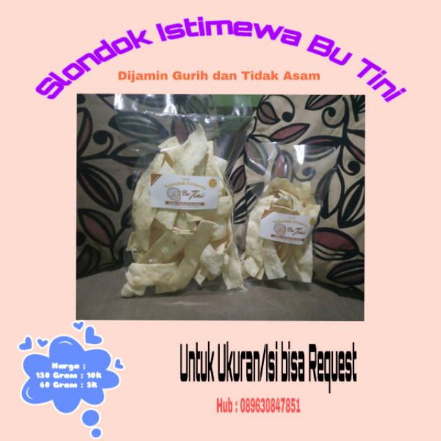 

Slondok istimewa bu Tini mirip kyla food/Krupuk slondok khas jawa/kripik slondok/selondok