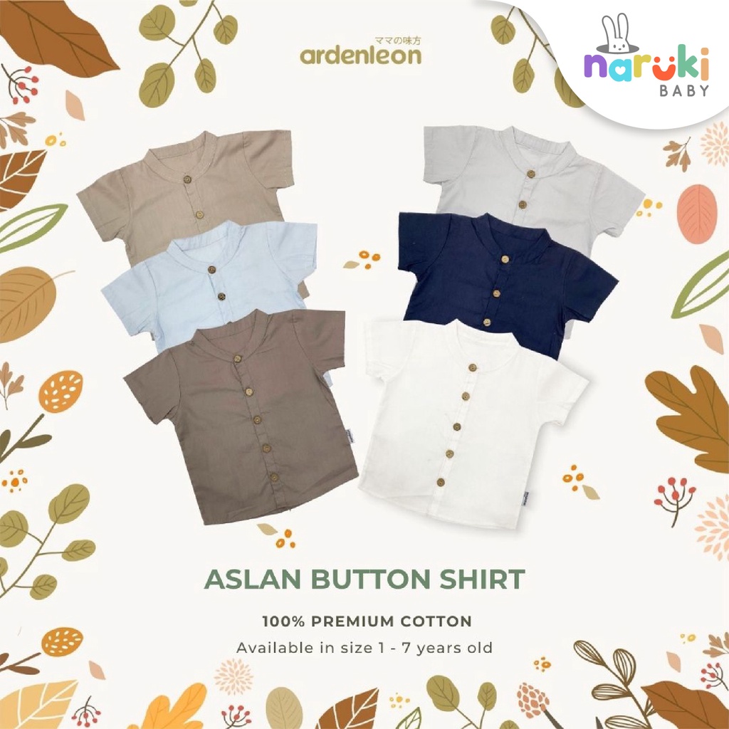 Ardenleon Boy Aslan Button Shirt Arden Leon Baju Atasan Anak Laki-laki