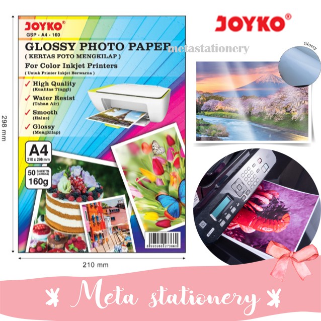 

Glossy Photo Paper / Kertas Foto Joyko GSP-A4-160 gsm (50 lembar)