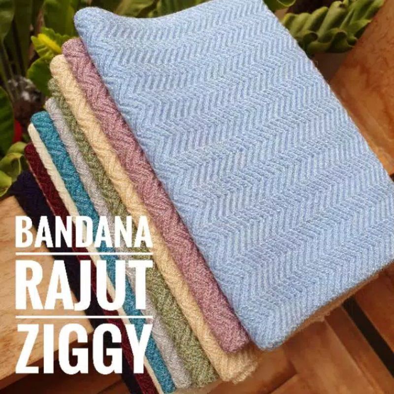 CIPUT RAJUT ZIG ZAG PREMIUM BANDANA RAJUT ZIK ZAK,INER RAJUT