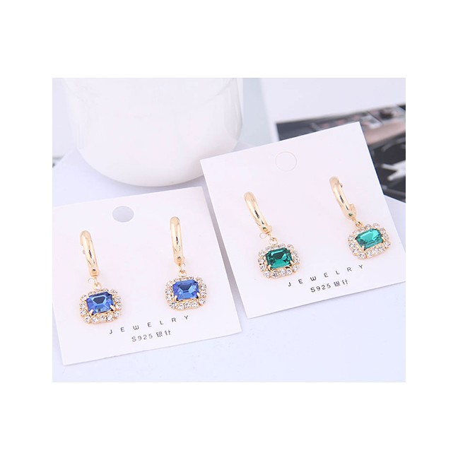 LRC Anting Tusuk Fashion Blue 925 Silver Needle Gemstone Stud Earrings A59438