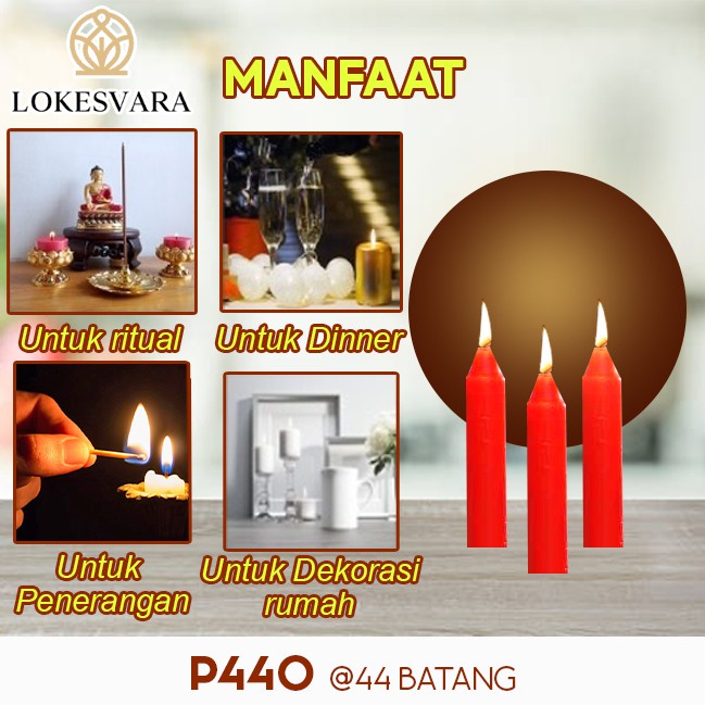 Lilin Sembahyang Parafin Sukhavati P440 Merah