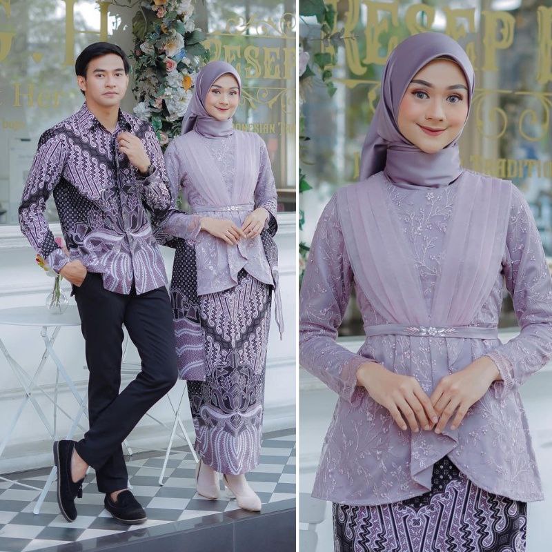 Batik Couple Kebaya Modern Kebaya Tunangan Lamaran Baju Wisuda Batik Brukat Terbaru