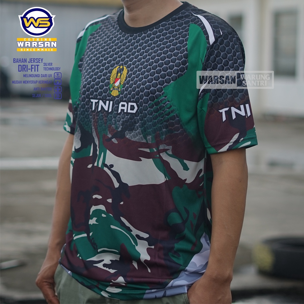 Kaos Jersey TNI AD / Jersey TNI AD Angkatan Darat Fullprint / Kaos TNI Angkatan Darat Dryfit