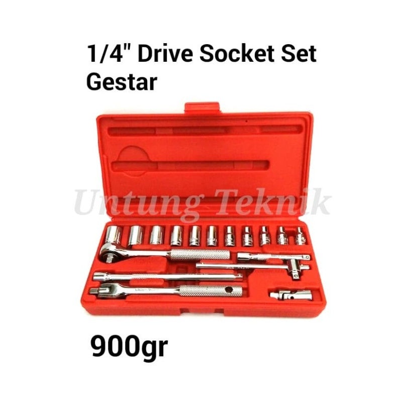 Murah GESTAR by Crossman 17 pcs 0.25 inch DR Socket set - Kunci Sok set