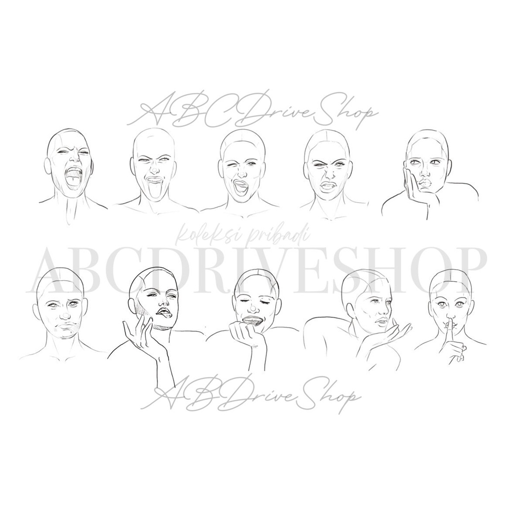 Procreate Brush - Portrait  Body Stamps for Procreate