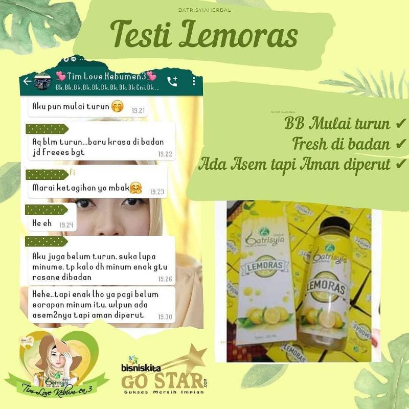 DIET AMANUNTUK BUSUI/ PELANGSING BUSUI/ PENURUN BERAT BADAN ALAMI/LEMORAS BATRISYIA/SARI LEMON+MADU