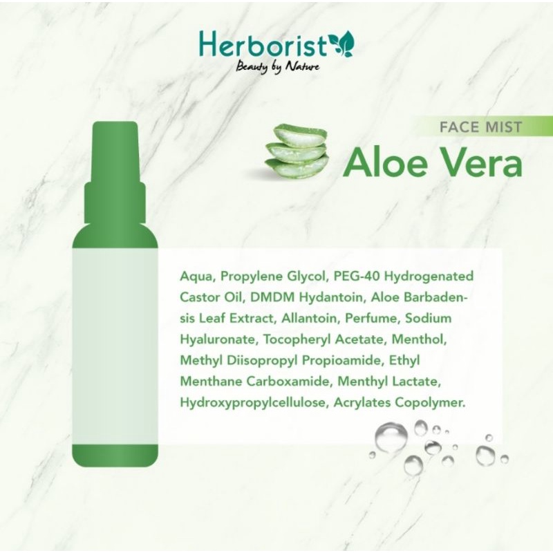 Herborist Beauty Face Mist Aloe Vera 100ml | Herboris Beauty Face Mist Aloe Vera