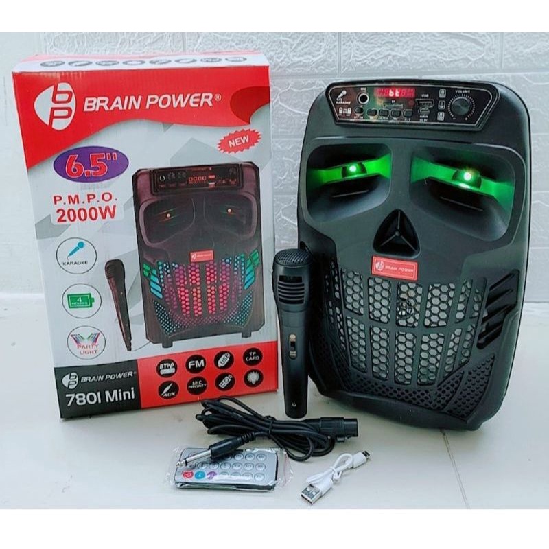 Speaker Bluetooth Karaoke Free Mic 6,5Inchi QS7801 Mini/ Salon Aktif Portable Radio Fm Mp3 Super Bass Speaker Aktif Wireless