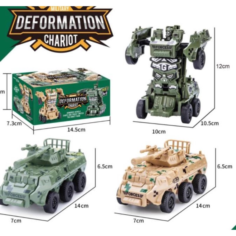 ( Mia ) Mainan Mobil Tank Robot Deformation, Helicopter Robot Transformation Car