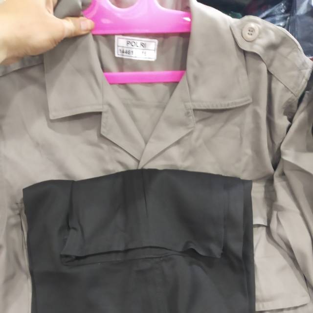 Baju dan celana PDL T polri jatah original bahan katun polisi