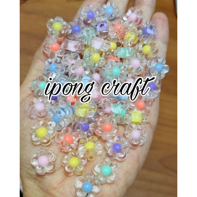 Mote Flower Blink / Mote Bunga Bening/Mote Bunga/ Manik Bunga /Manik Strap Masker