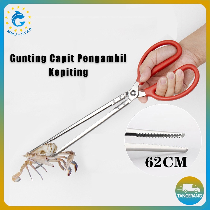 【Panjang 62 cm】Crap Tongs/Penjepit Crab/Gunting Capit Crap Tongs Untuk Kepiting Belut Gurita/Gunting Capit Pengambil Kepiting