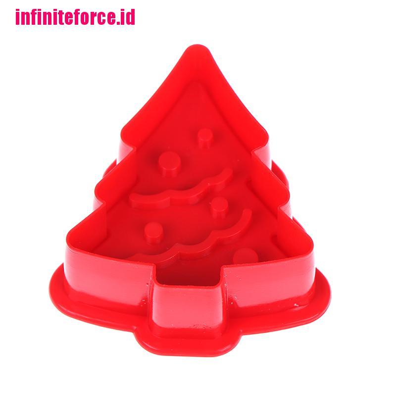 4pcs/set christmas cookie biscuit mold 3d cookie plunger cutter diy baking mould