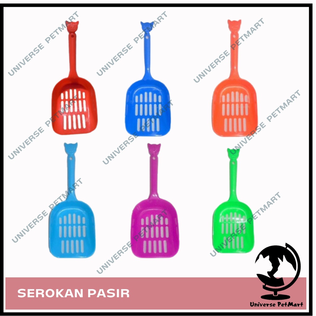 Sekop pasir / Saringan Pasir Kucing Gagang Bentuk Kepala Kucing