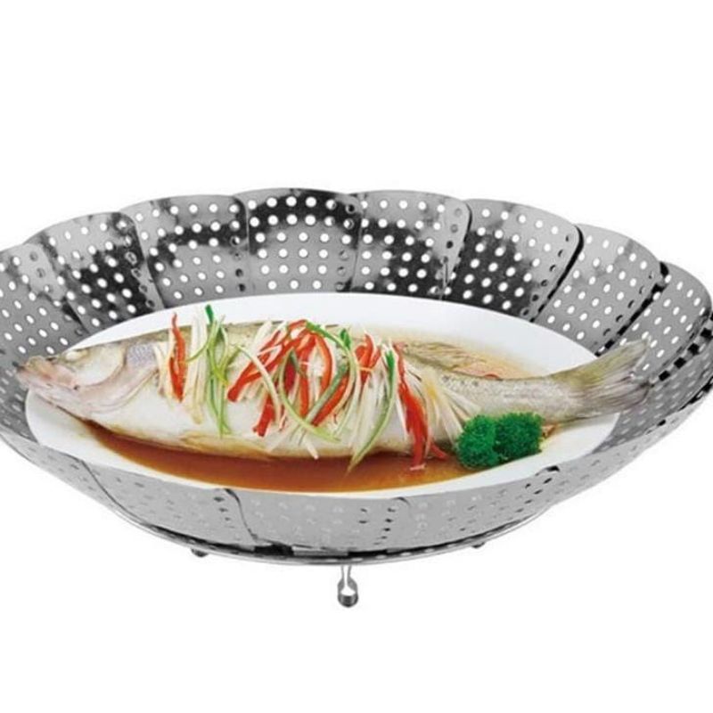 hokkiterus21 STEAMER LIPAT alat kukus kukusan dimsum ikan sayur kue steinless stainless steel