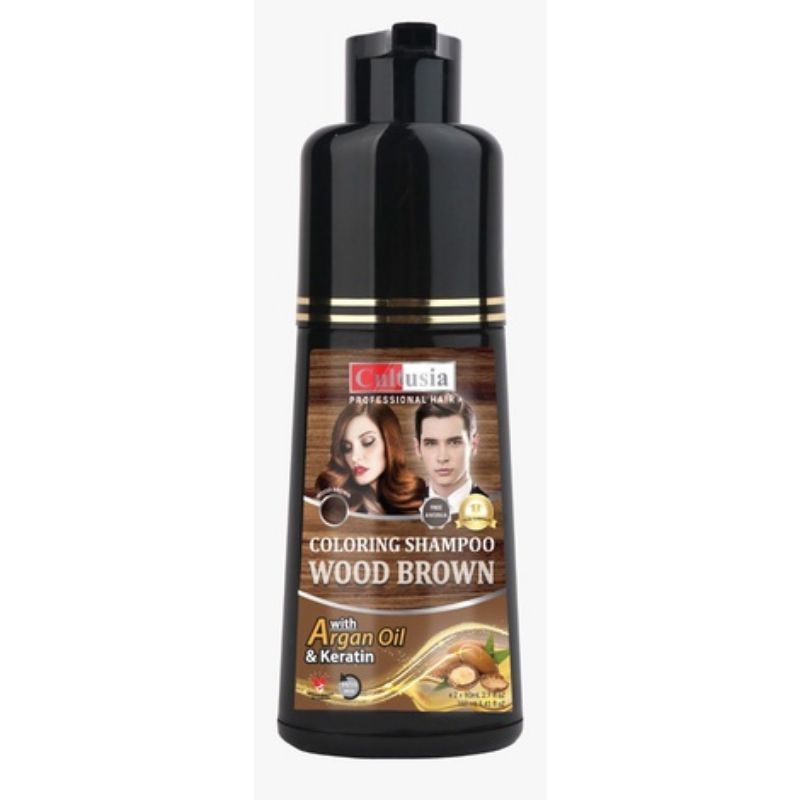 CULTUSIA Coloring Shampoo Wood Brown With ARGAN OIL &amp; KERATIN 160ml