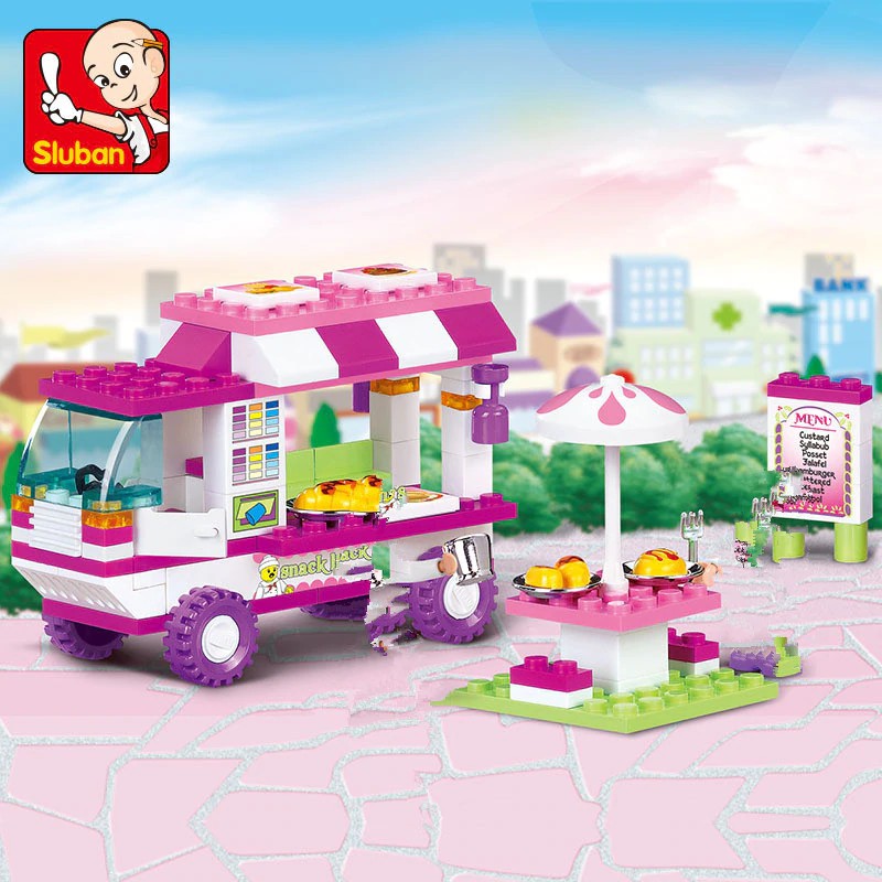 Mainan Lego 102Pcs City Old Vans Snack House Car Building Blocks Sets LegoINGLs Friends Creator