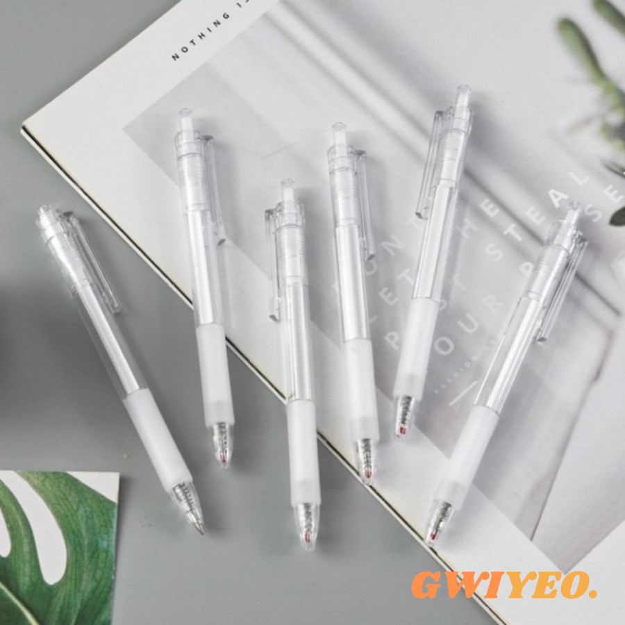 

Pena Gel Mekanik 0.5mm White Minimalist Aesthetic Pen