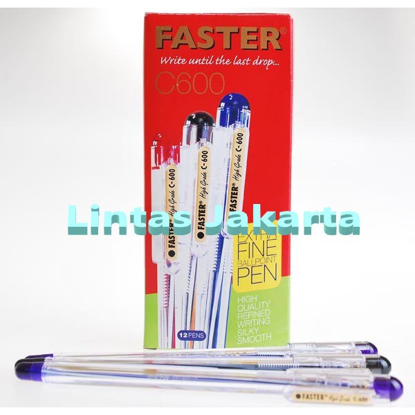 Ballpoint / Pulpen / Pen Merk Faster C600 (12 buah)