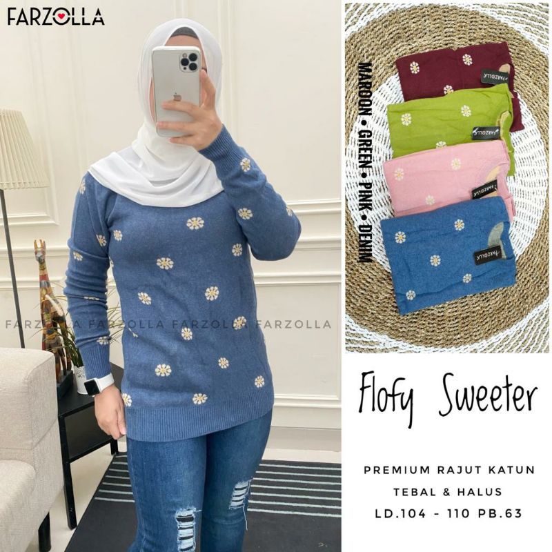 Sweater Premium Rajut Katun "FARZOLLA FLOFY " bahan rajut katun nyaman di pakai halus lembut....